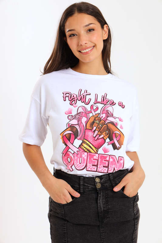 Ladies Printed Slogan Maxi T-shirts