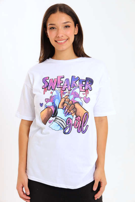 Ladies Printed Slogan Maxi T-shirts