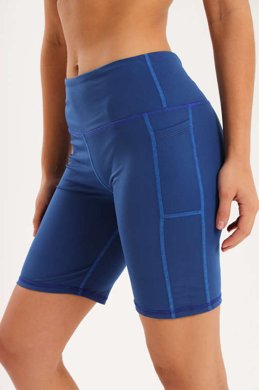 Ladies High Impact Biker Paddle Shorts With Pockets