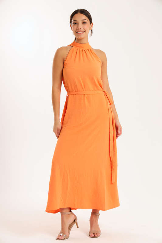 Lina Airflow Sleeveless Maxi Full Length Belted Dress