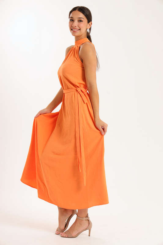 Lina Airflow Sleeveless Maxi Full Length Belted Dress