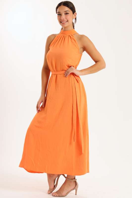 Lina Airflow Sleeveless Maxi Full Length Belted Dress