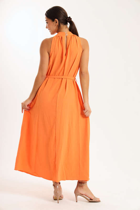 Lina Airflow Sleeveless Maxi Full Length Belted Dress