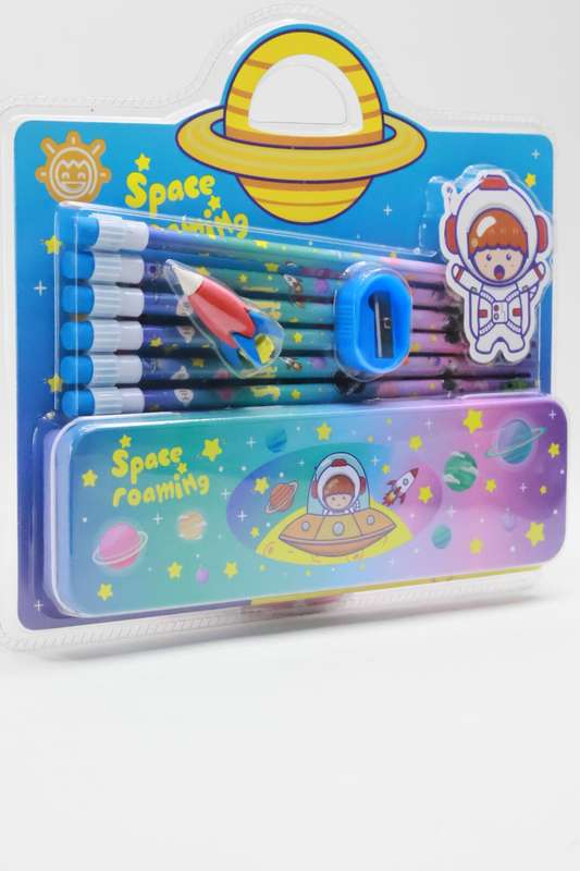 Senza® Pencil Box with Pencils, Erasers, Sharpener and Cap