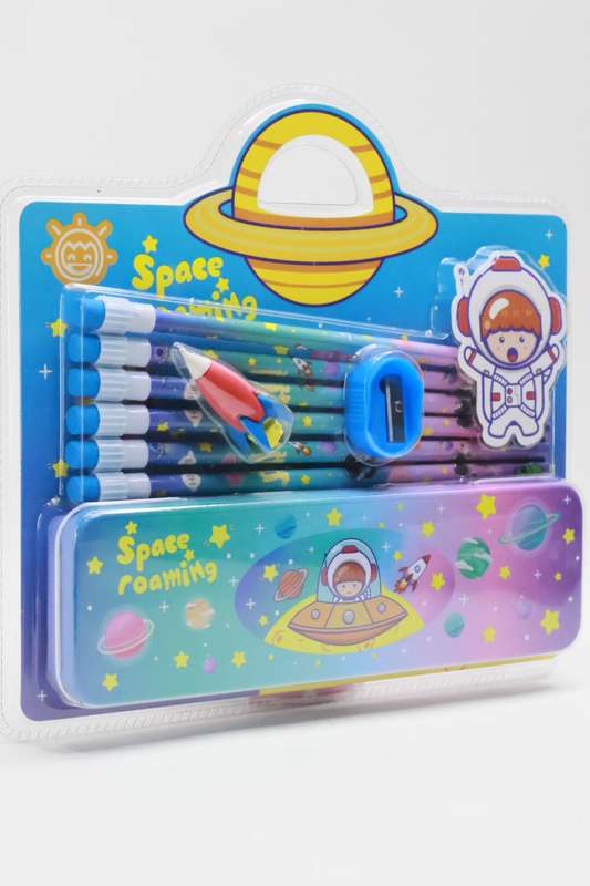 Senza® Pencil Box with Pencils, Erasers, Sharpener and Cap