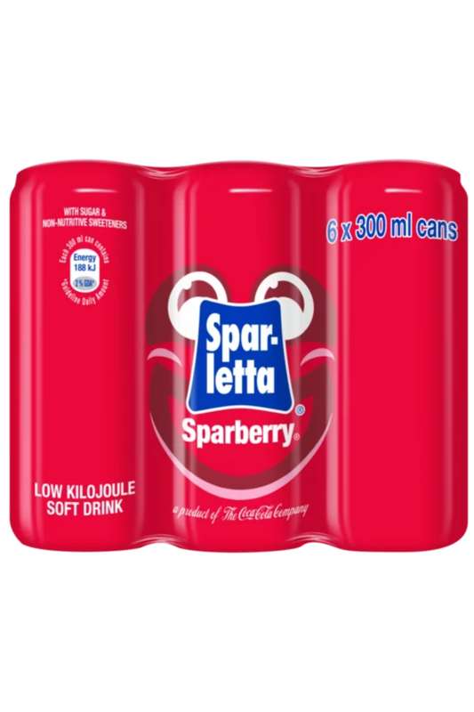 Spar-Letta Sparberry Soft Drink Cans 6 x 300ml