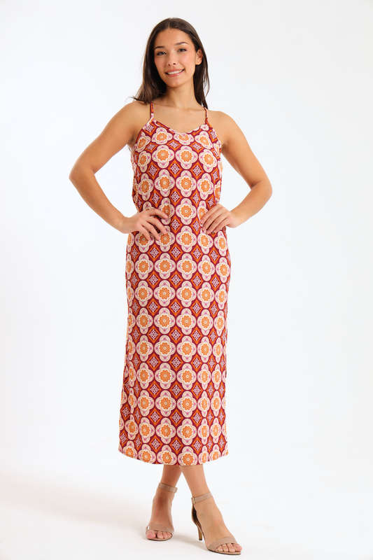 Sunburst Sleeveless Summer Dress