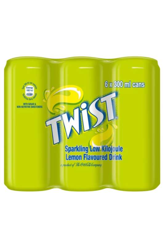 Twist Lemon Flavoured Soft Drink Cans 6 x 300ml