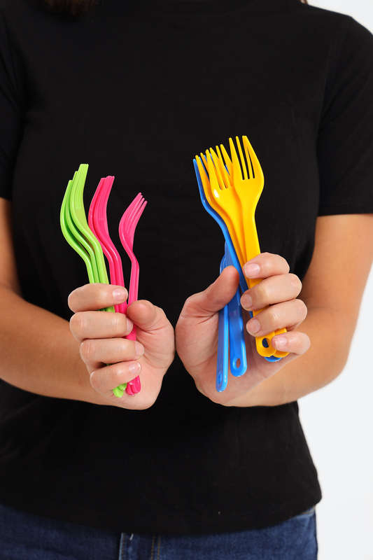 12 Pcs Heavy Duty Plastic Utensils Forks School Lunch Bag Forks