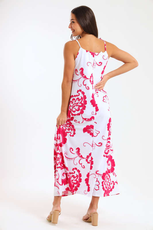 Adalyn Floral Printed Maxi Strappy Summer Dress
