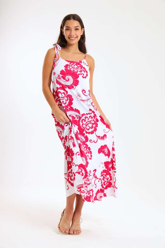 Adalyn Floral Printed Maxi Strappy Summer Dress