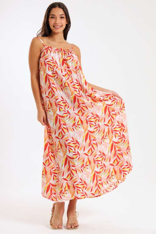 Camila Floral Printed Strappy Summer Maxi Dress