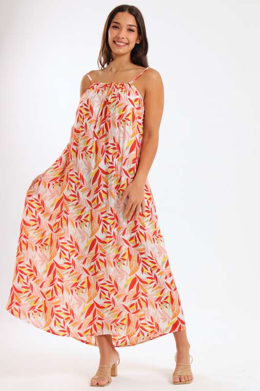 Camila Floral Printed Strappy Summer Maxi Dress