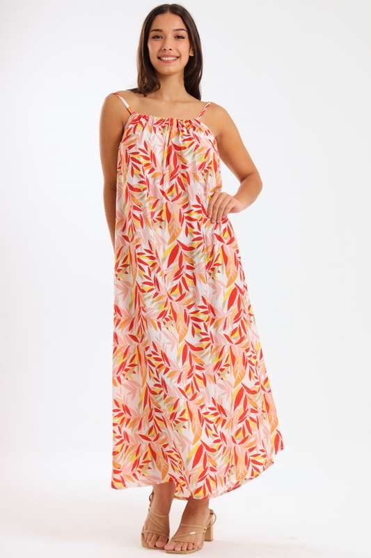 Camila Floral Printed Strappy Summer Maxi Dress