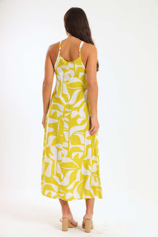 Claire Sleeveless Halter Mid-Maxi Dress