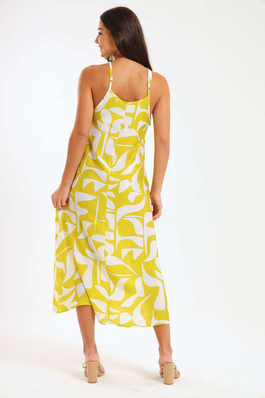 Claire Sleeveless Halter Mid-Maxi Dress