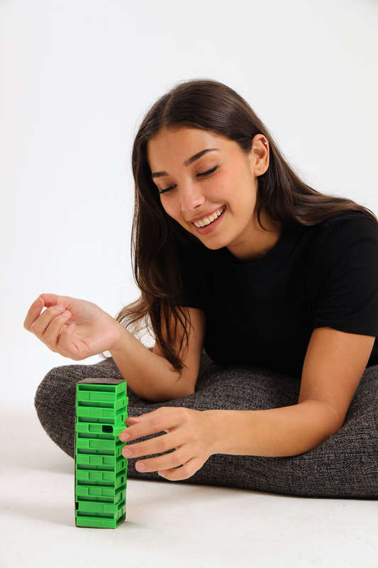 Classic Mini Jenga Building Blocks Cubes 54 Piece Set
