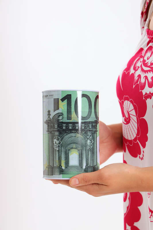 Currency Themed Metal Coin Bank Large