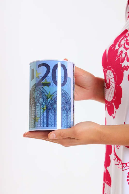 Currency Themed Metal Coin Bank Large