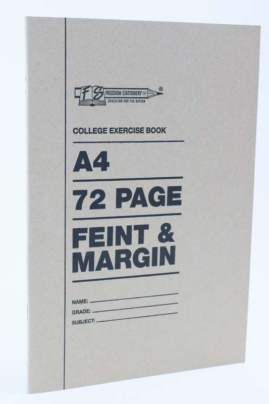 Freedom Stationary 72 Page A4 Feint &amp; Margin Exercise School Book Pack Of 10