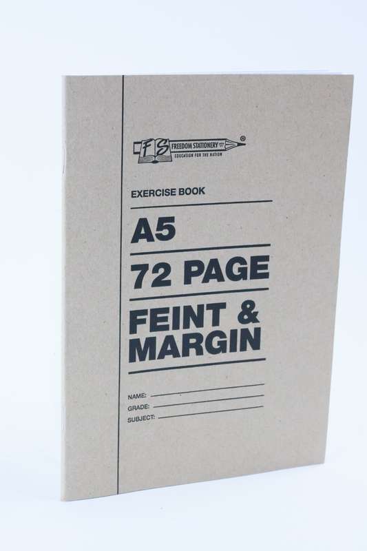 Freedom Stationary 72 Page A5 Feint &amp; Margin Exercise School Book Pack Of 10