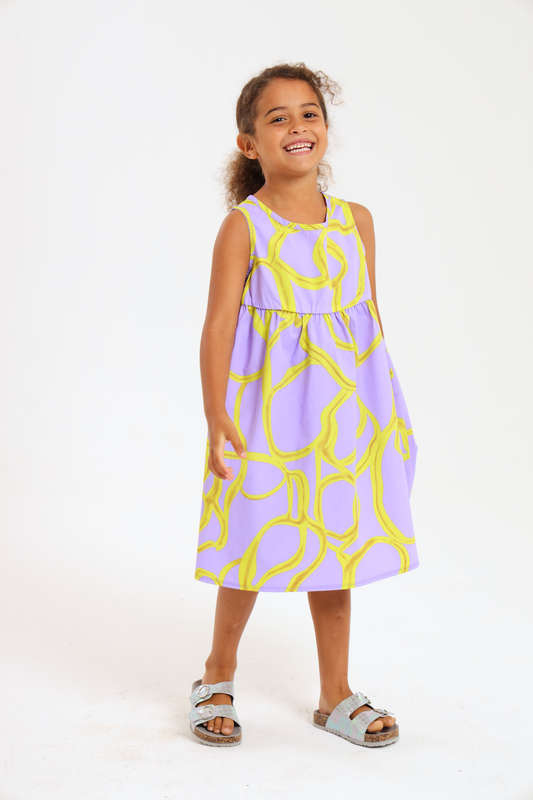 Girls Sleeveless Printed Summer Dress 2 to 7 Years