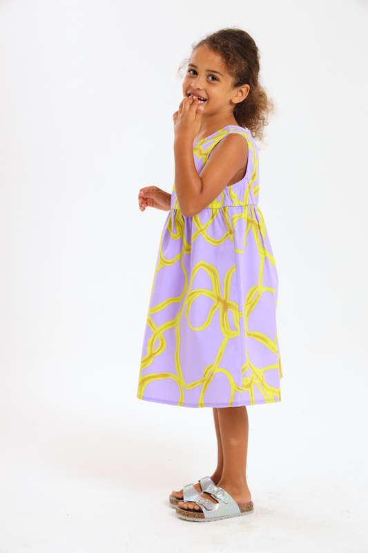 Girls Sleeveless Printed Summer Dress 2 to 7 Years