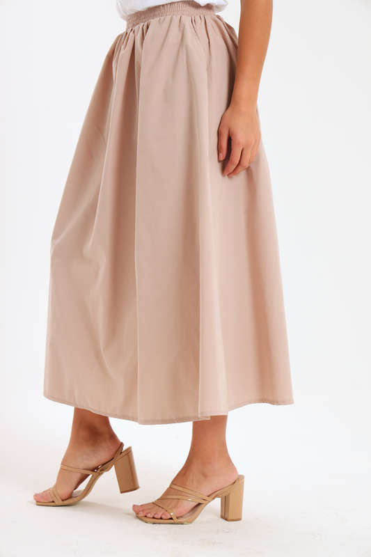 Joanna Ladies High-Waisted A-Line Midi Skirt With Pockets
