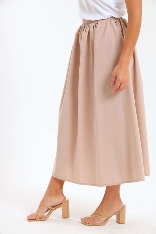 Joanna Ladies High-Waisted A-Line Midi Skirt With Pockets