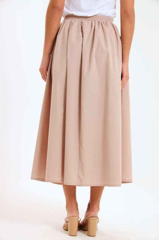Joanna Ladies High-Waisted A-Line Midi Skirt With Pockets
