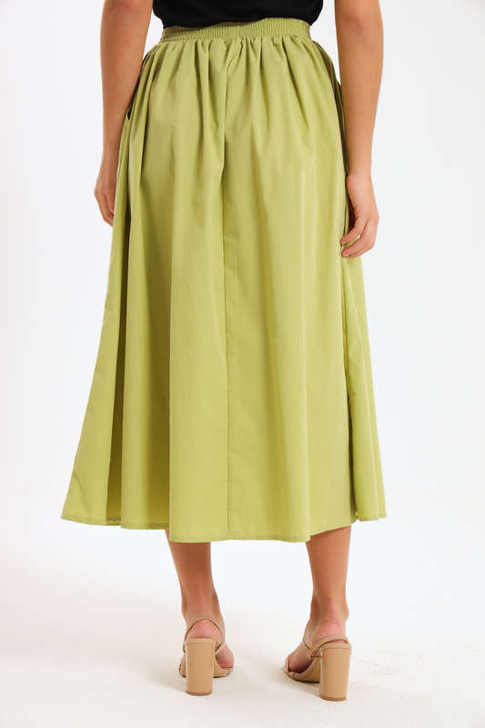 Joanna Ladies High-Waisted A-Line Midi Skirt With Pockets