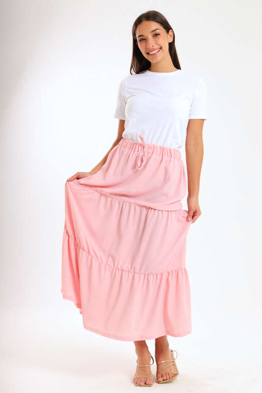 Kaylee High Waist Tiered Maxi Skirt