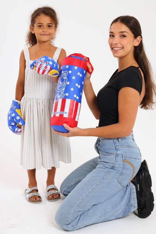 Kids Punching Bag and Gloves Set