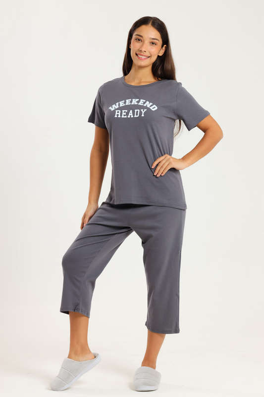 Ladies 3/4 Short Sleeve Summer Pyjama Set