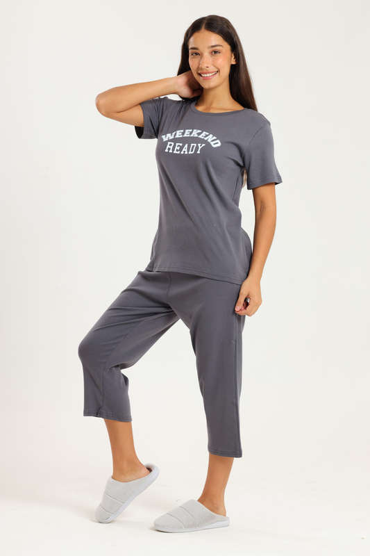 Ladies 3/4 Short Sleeve Summer Pyjama Set
