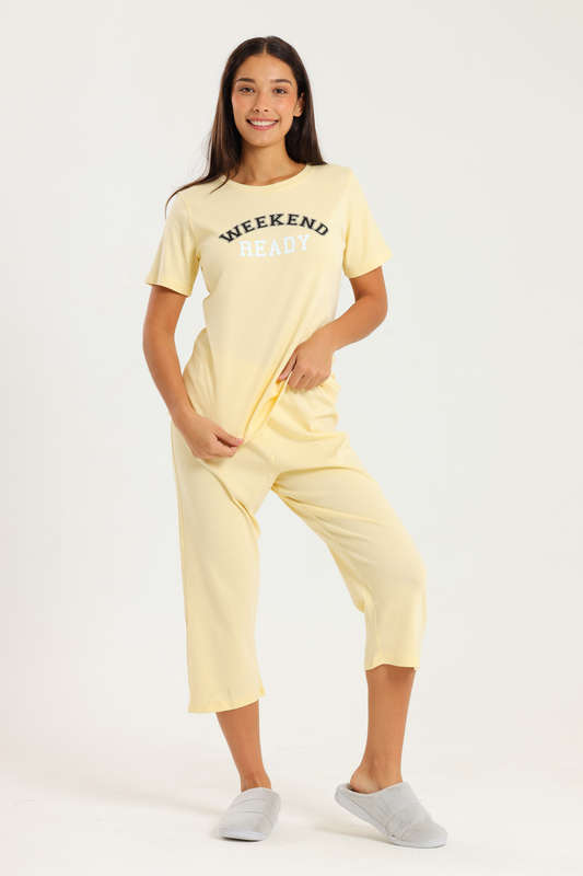 Ladies 3/4 Short Sleeve Summer Pyjama Set