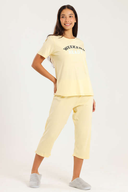 Ladies 3/4 Short Sleeve Summer Pyjama Set