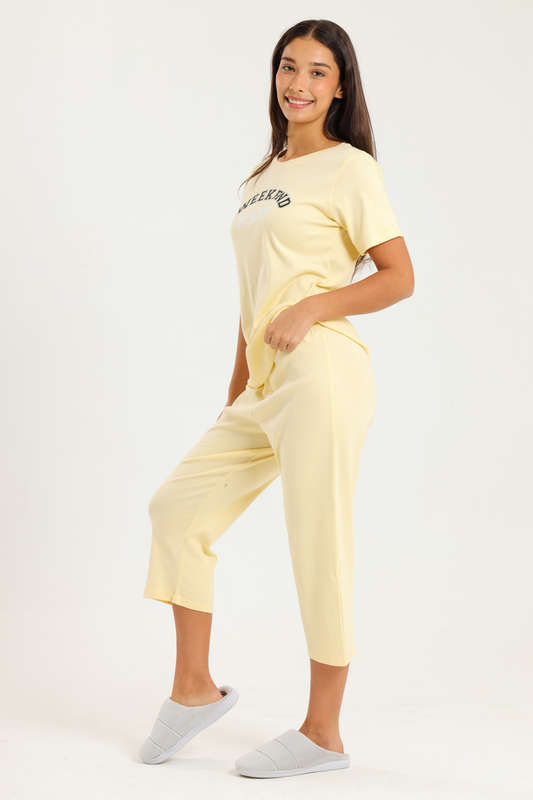 Ladies 3/4 Short Sleeve Summer Pyjama Set