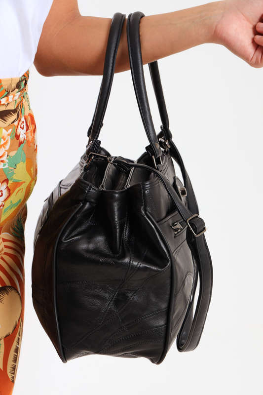 Ladies SOTTO Premium Faux Leather Handbag with Multiple Compartments in Black