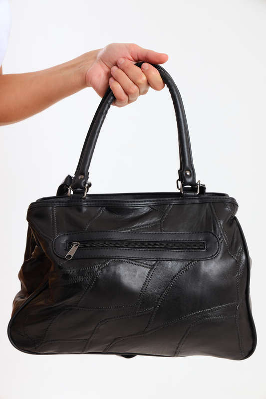 Ladies SOTTO Premium Faux Leather Handbag with Multiple Compartments in Black