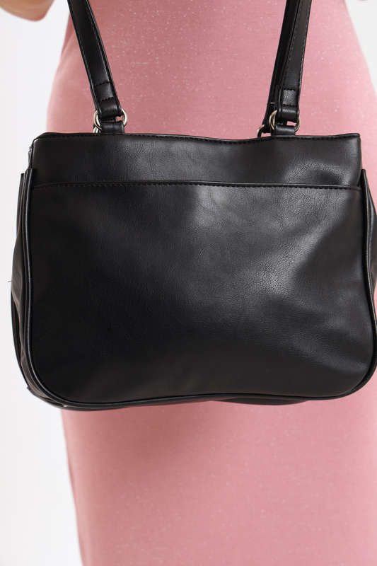 Ladies SOTTO Premium Faux Leather Handbag with Multiple Compartments in Black