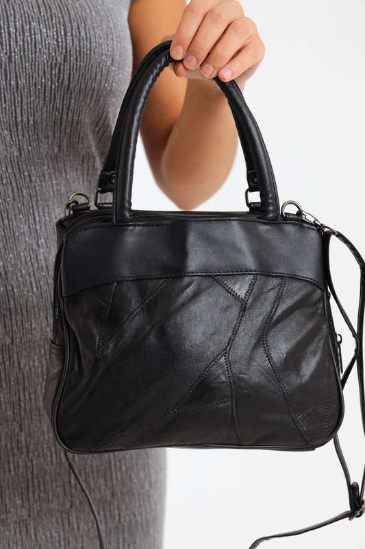 Ladies SOTTO Premium Faux Leather Handbag with Multiple Compartments in Black