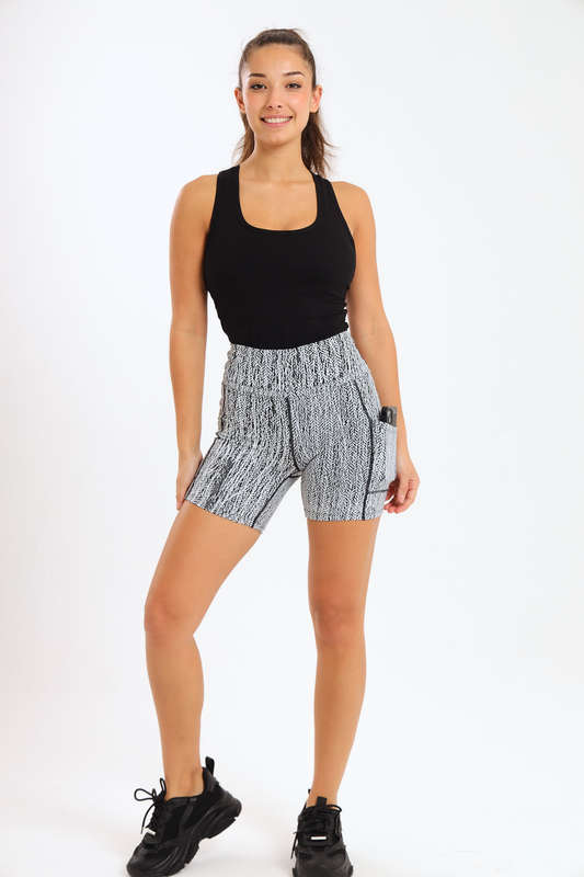 Ladies High Impact Biker Paddle Shorts With Pockets