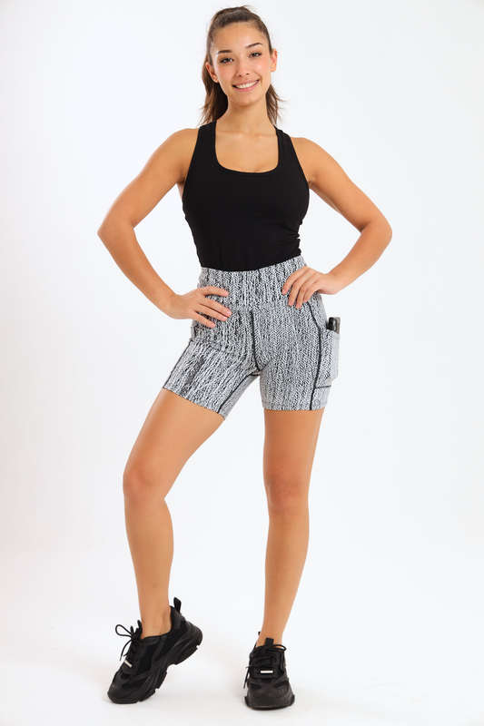Ladies High Impact Biker Paddle Shorts With Pockets