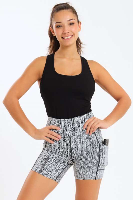 Ladies High Impact Biker Paddle Shorts With Pockets
