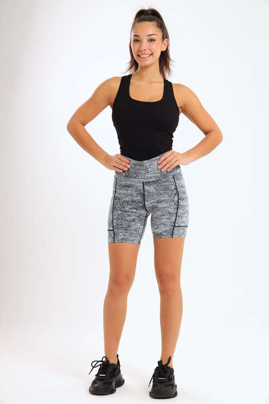 Ladies High Impact Biker Paddle Shorts With Pockets