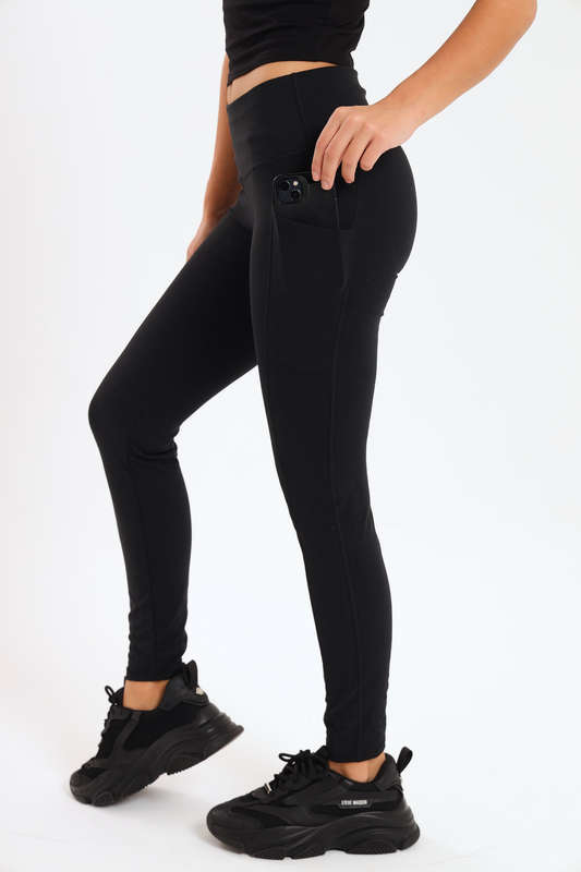 Ladies High Waisted Performance Paddle Fitness Leggings With Pockets