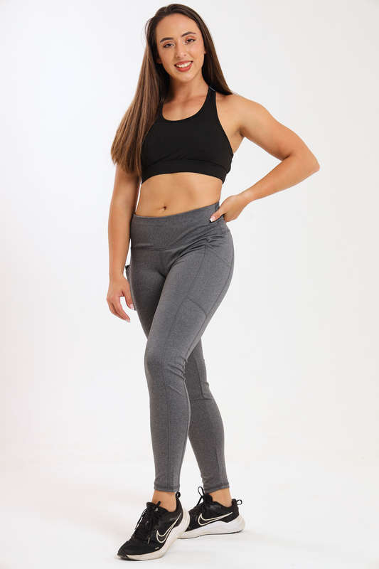 Ladies High Waisted Performance Paddle Fitness Leggings With Pockets