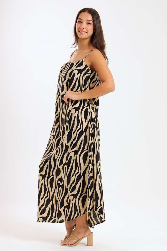 Ladies Lush Zen Maxi Strappy Summer Dress