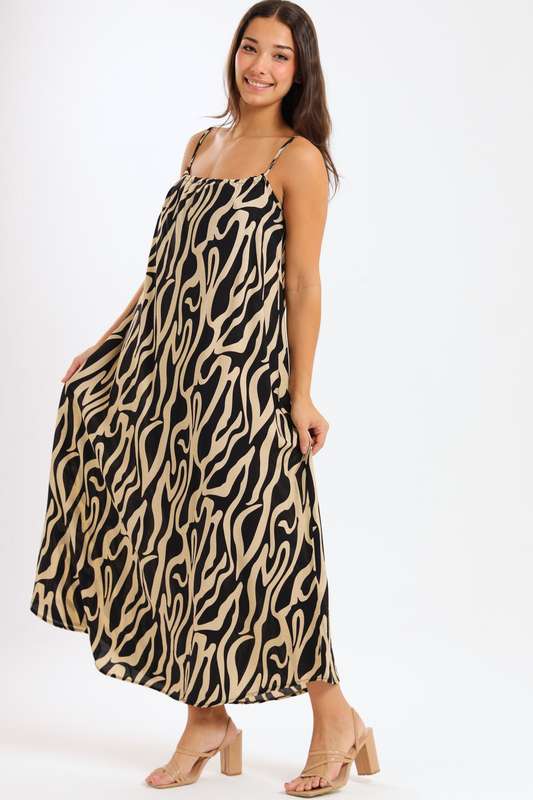 Ladies Lush Zen Maxi Strappy Summer Dress